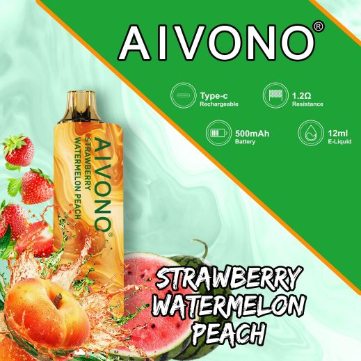 Vape Store Davao City - Aivono AIM GUN 7000 Strawberry Watermelon Peach X6BJJP108