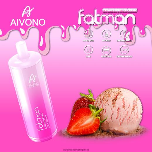 Vape Wholesale Philippines - Aivono FATMAN 6800 Strawberry Ice Cream X6BJJP21