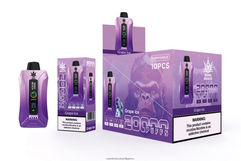 Vape Cheapest Price - Bang Beach 20000 Puffs Smart Screen Vape Grape Ice BF4RF10