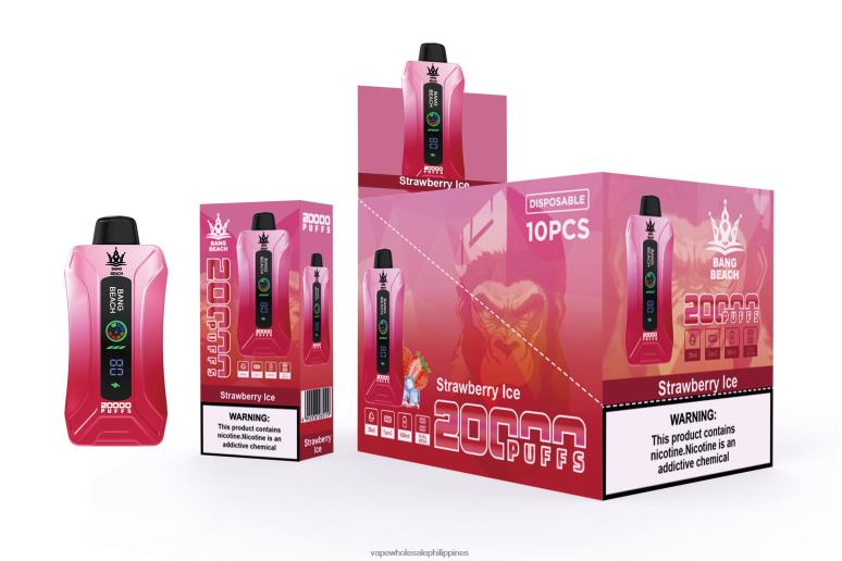 Vape Philippines Price - Bang Beach 20000 Puffs Smart Screen Vape Strawberry Ice BF4RF6
