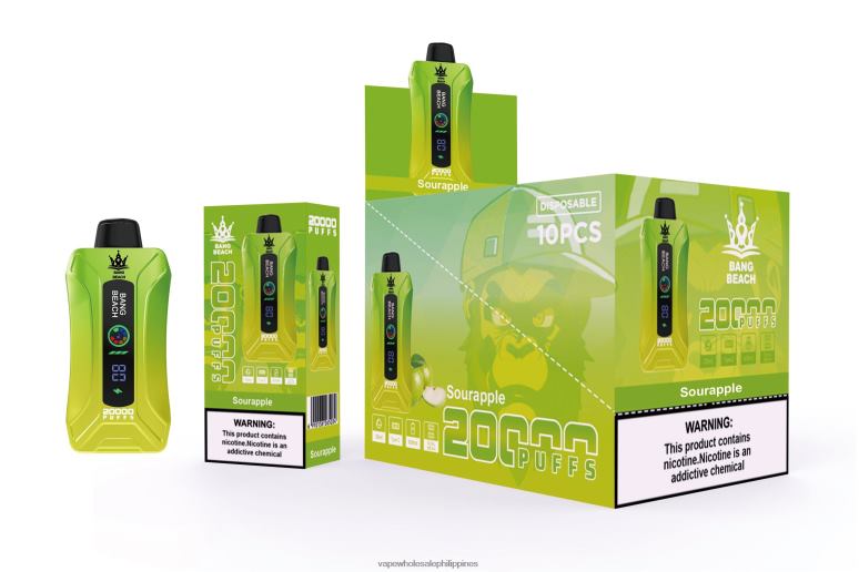 Vape Wholesale Philippines - Bang Beach 20000 Puffs Smart Screen Vape Sour Apple BF4RF1