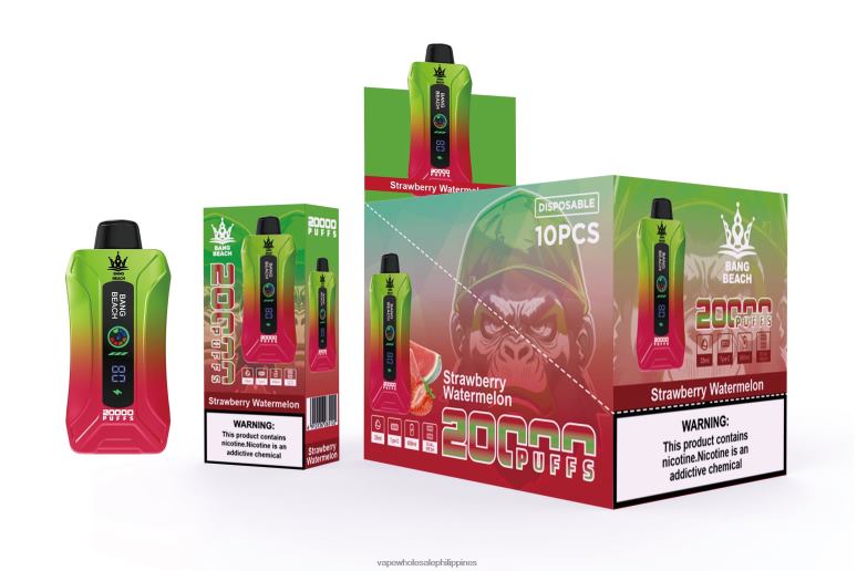 Vape Wholesale Supplier Manila - Bang Beach 20000 Puffs Smart Screen Vape Strawberry Watermelon BF4RF3