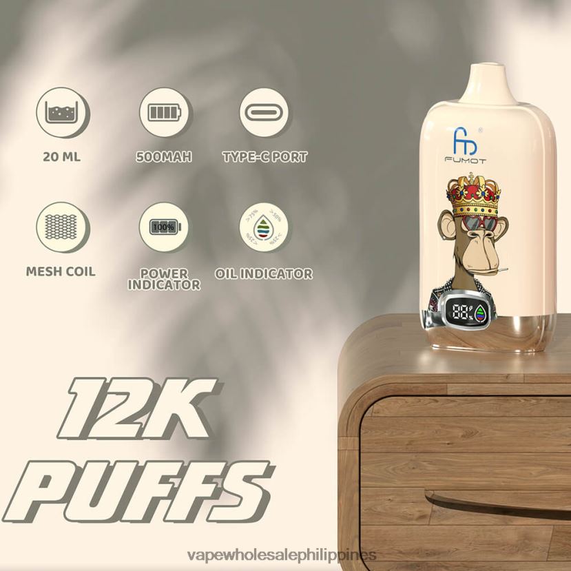 vape supplier manila 2J42404 Disposable Fumot Tornado Digital Box 12000