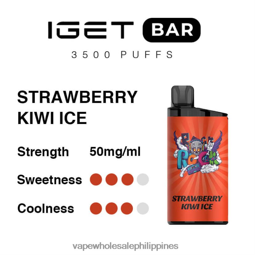 vape cheapest price 2J424090 Strawberry Kiwi Ice IGET BAR 3500 5% NICOTINE