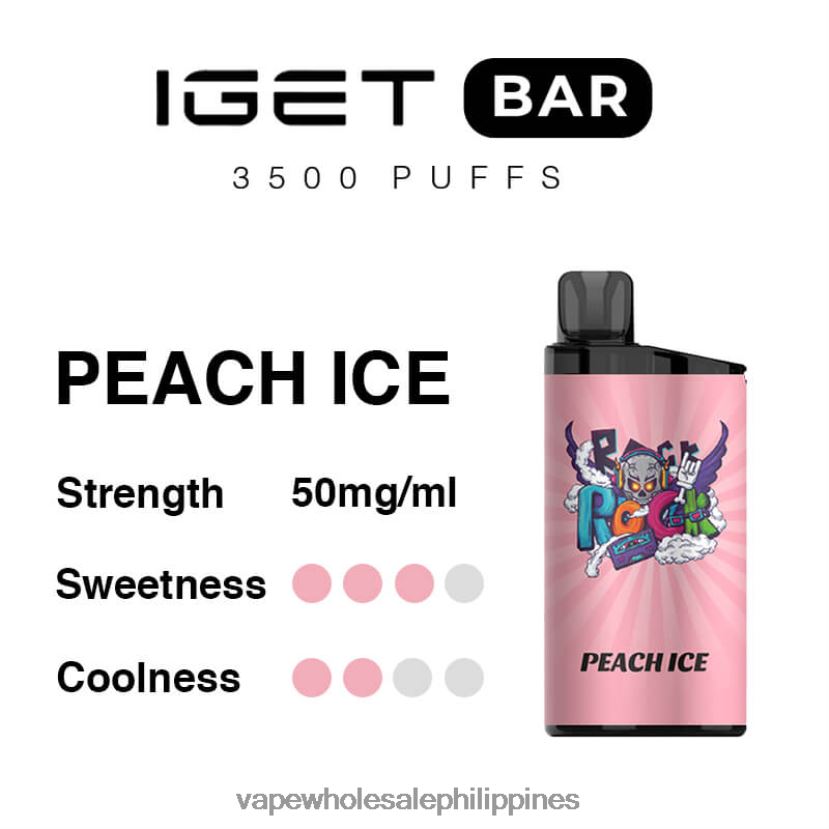 vape shop quezon city 2J424095 Peach Ice IGET BAR 3500 5% NICOTINE
