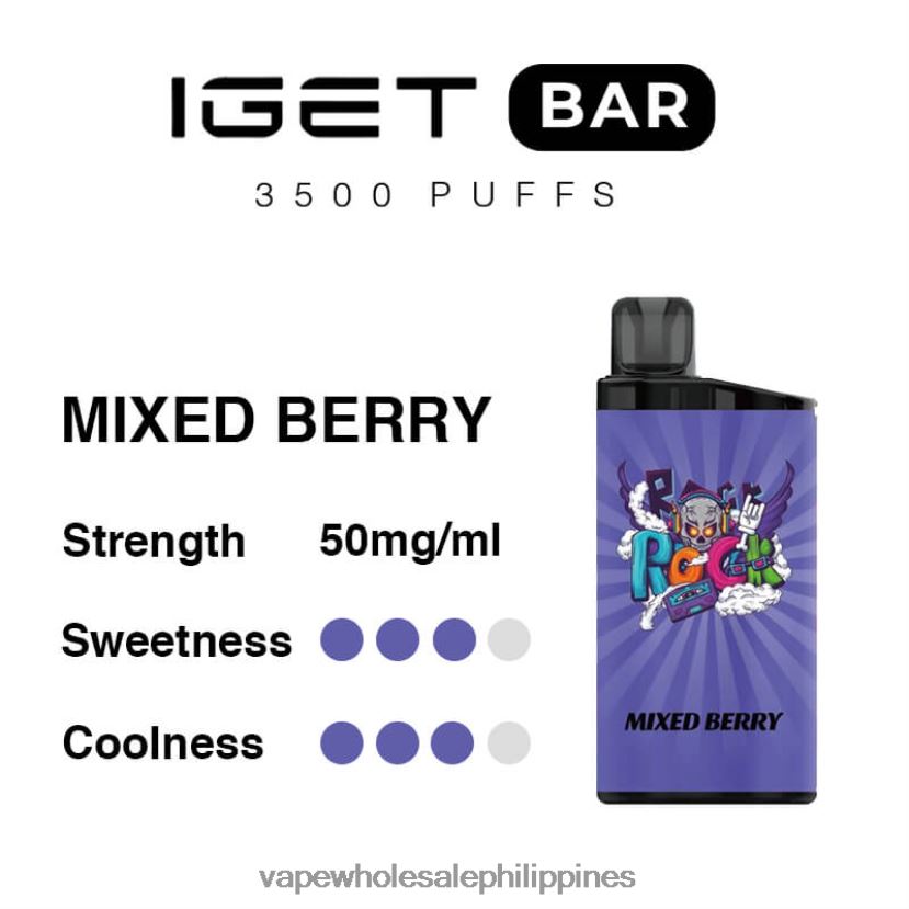 vape supplier manila 2J424094 Mixed Berry IGET BAR 3500 5% NICOTINE