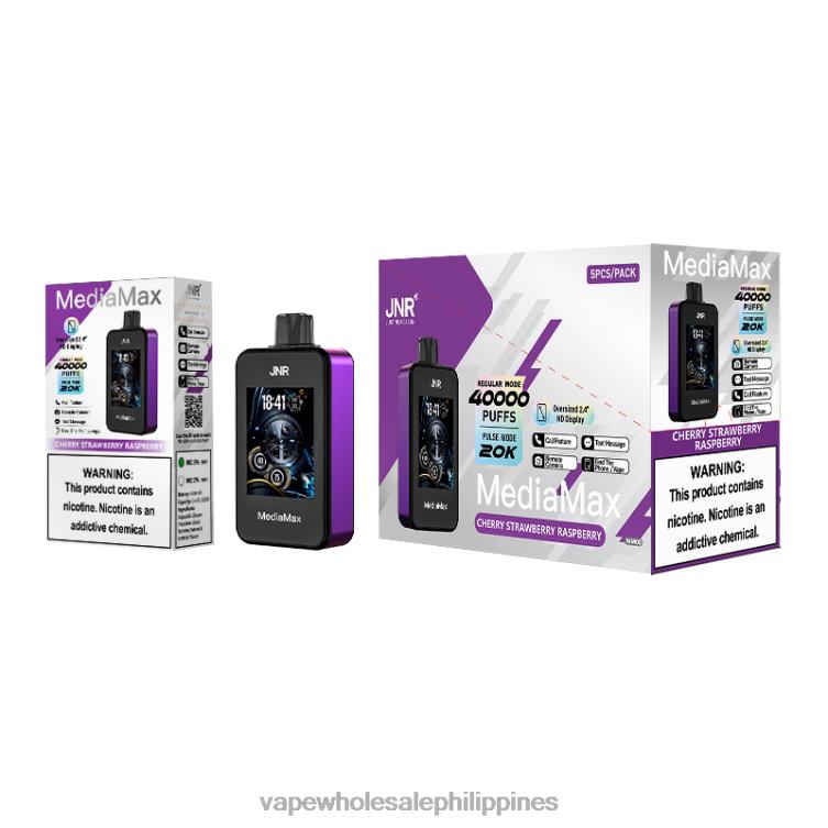 JNR MediaMax 40k Puff 6LX0P14 Cherry strawberry raspberry vape wholesale supplier manila