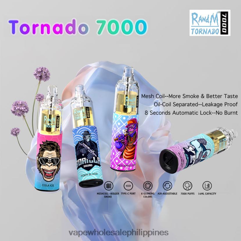 vape wholesale philippines 2J42401 Disposable RandM Tornado 7000 5%