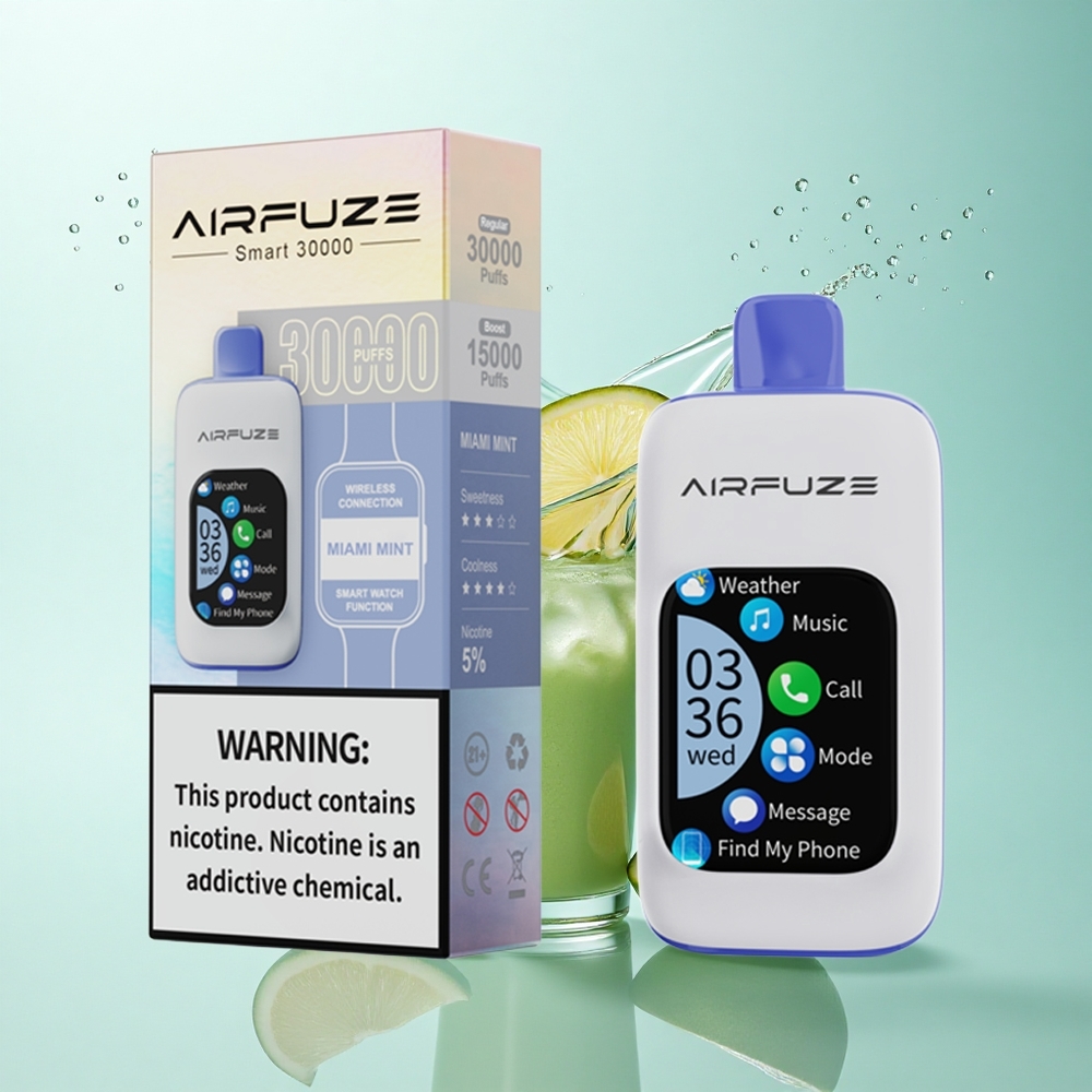 AirFuze Smart 30000 Puffs Miami Mint 5% Nicotine 900mAh TFT Touch