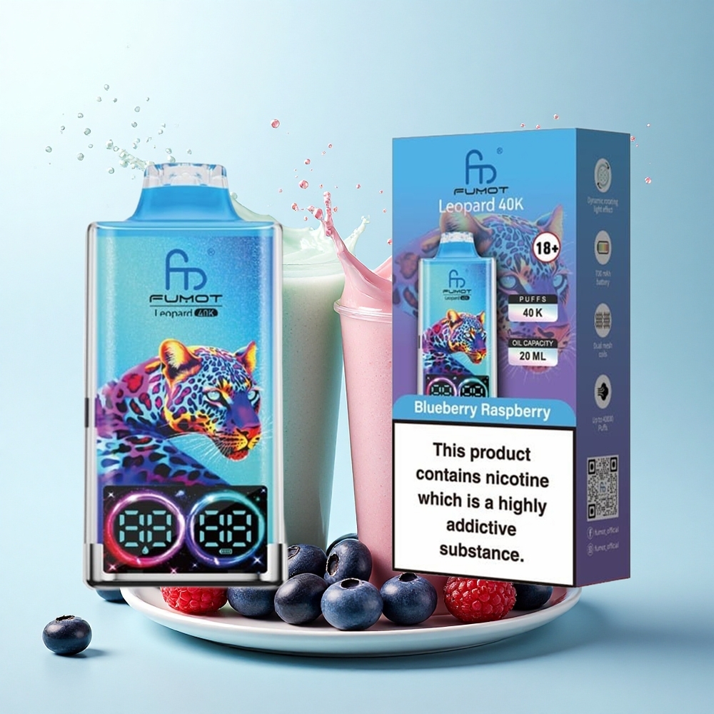 Fumot Leopard 40K Puffs Blueberry Raspberry 5% Nicotine 700mAh Dual Mesh