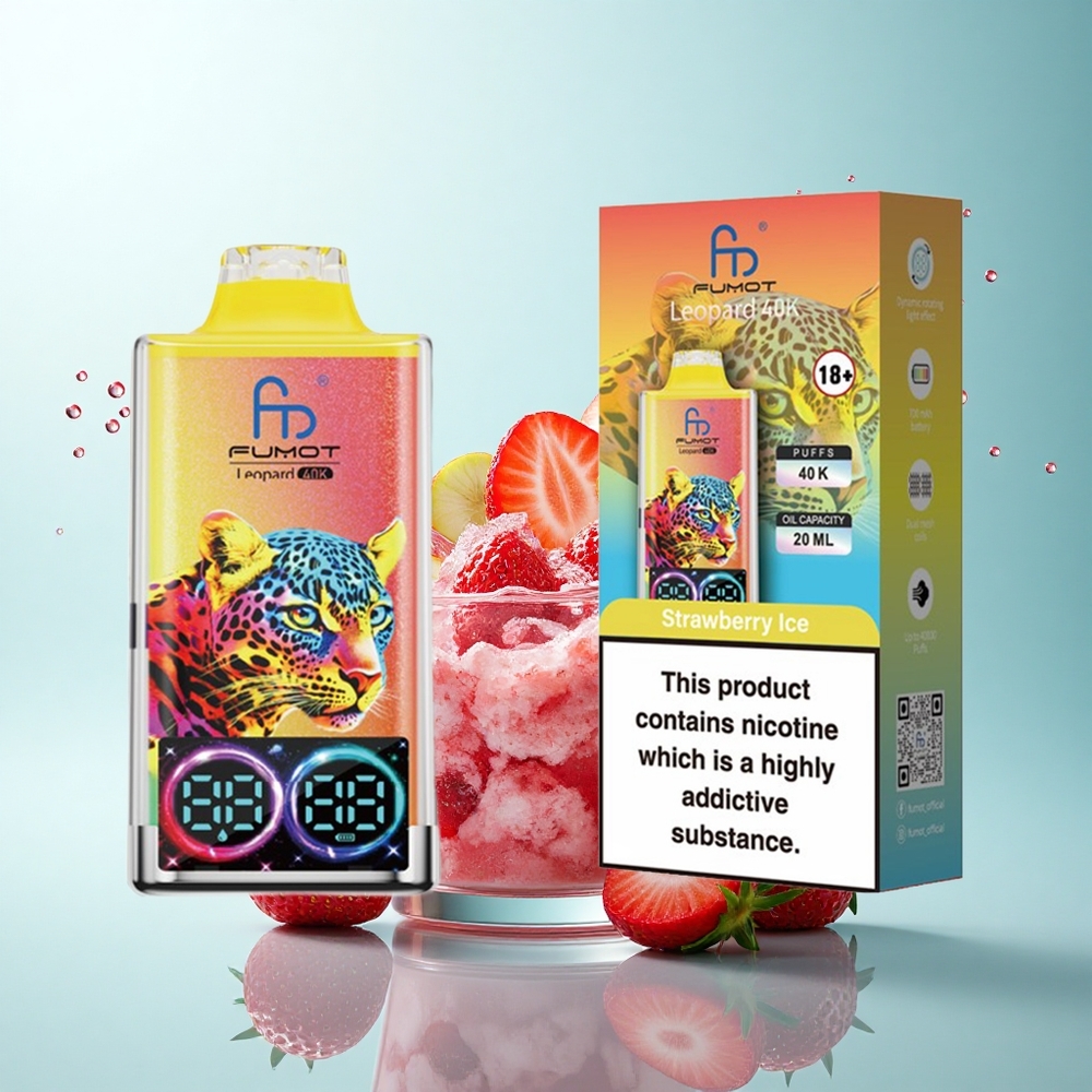 Fumot Leopard 40K Puffs Strawberry Ice Dual Mesh 5% Nicotine 700mAh