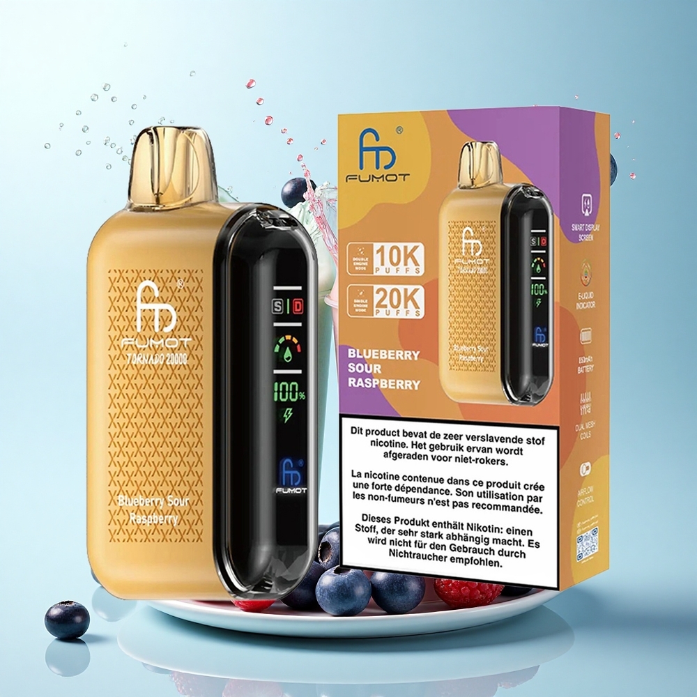 Fumot Tornado 20000 Puffs Blueberry Sour Raspberry Dual Mesh Coil 850mAh