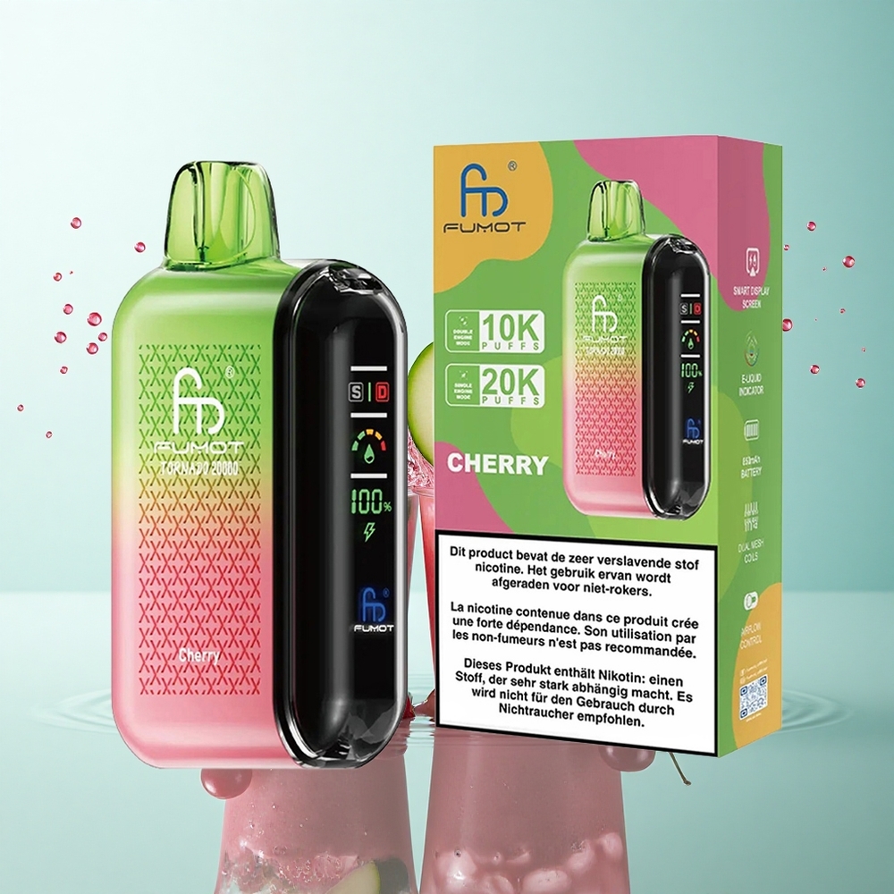 Fumot Tornado 20000 Puffs Cherry Dual Mesh 20ml 850mAh 2% Nicotine