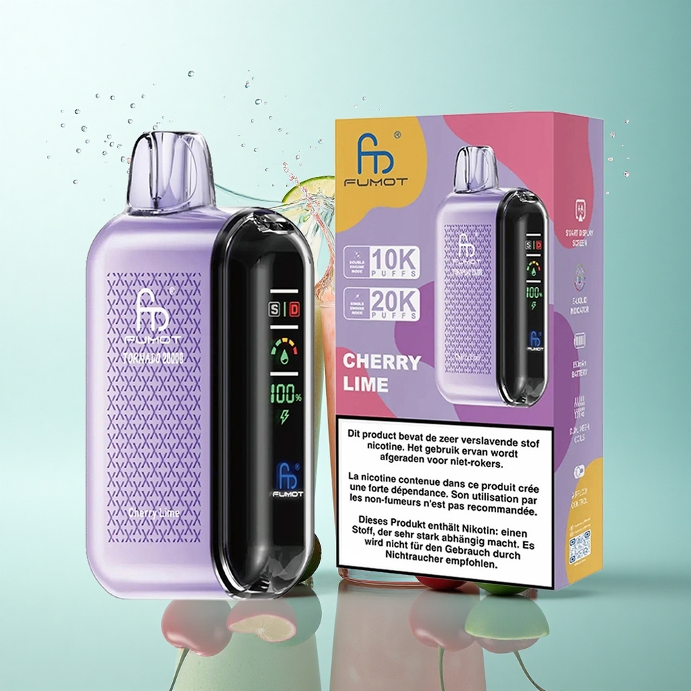 Fumot Tornado 20000 Puffs Cherry Lime Dual Mesh 850mAh