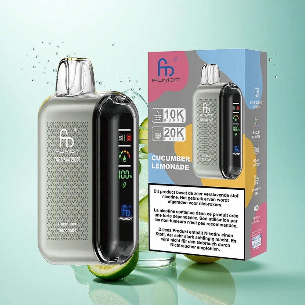 Fumot Tornado 20000 Puffs Cucumber Lemonade 20ml Dual Mesh 850mAh