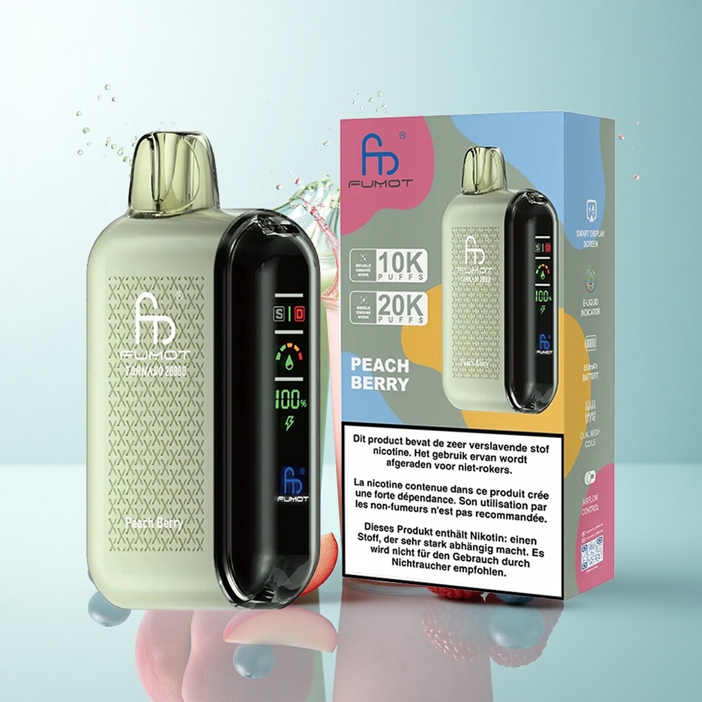 Fumot Tornado 20000 Puffs Peach Berry Dual Mesh 850mAh