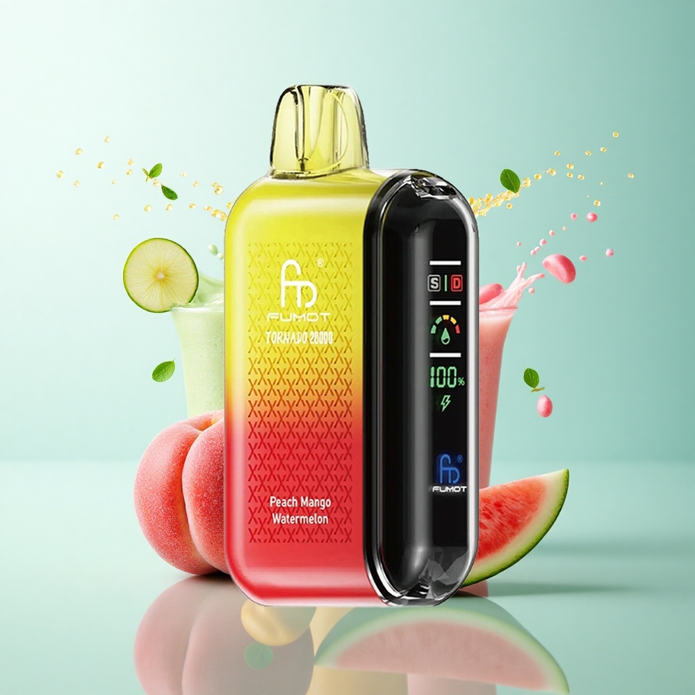 Fumot Tornado 20000 Puffs Peach Mango Watermelon Dual Mesh Coil 850mAh