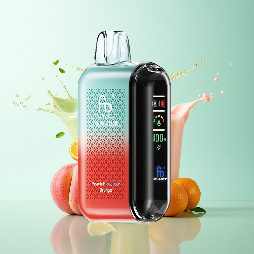 Fumot Tornado 20000 Puffs Peach Pineapple Orange Dual Mesh 850mAh 2% Nicotine