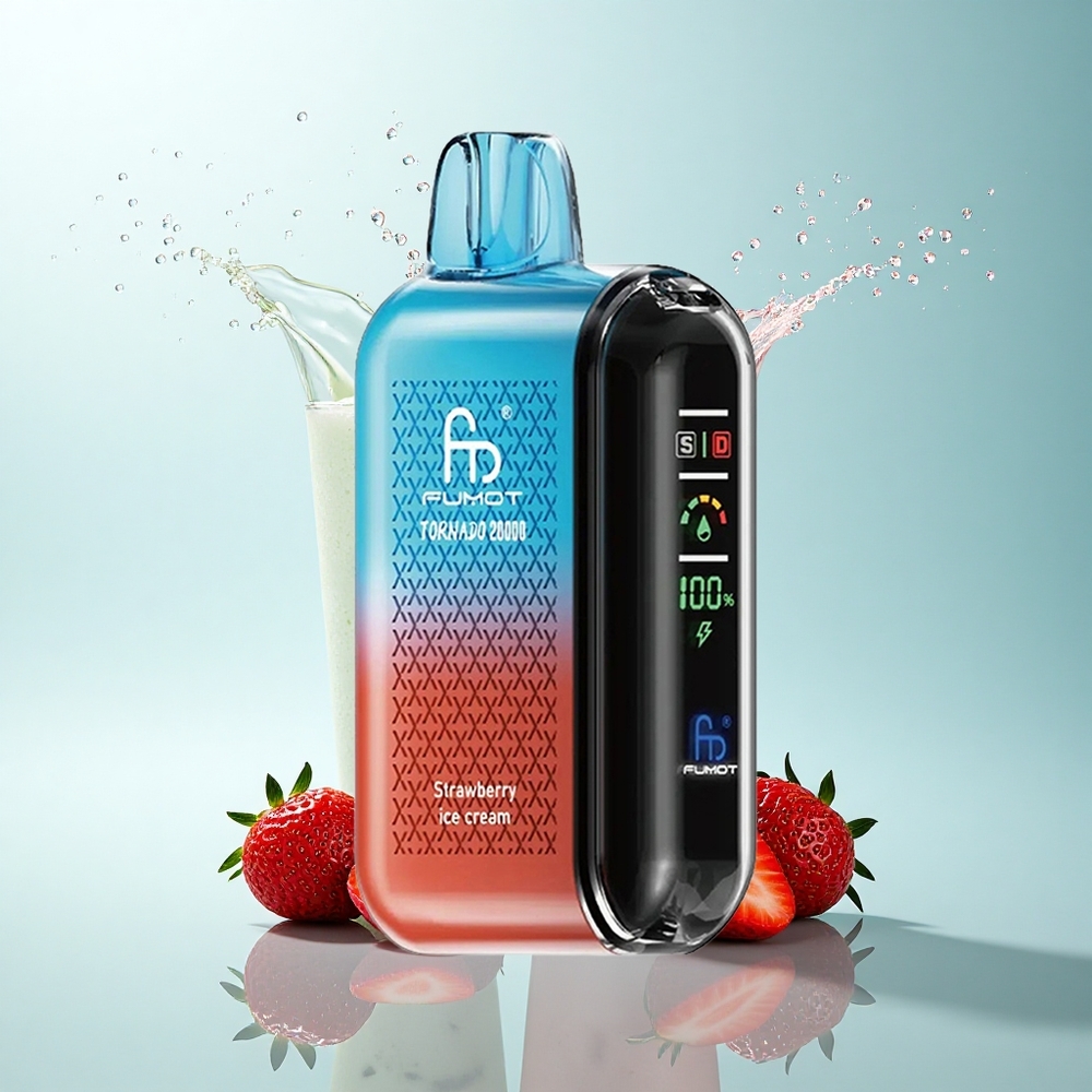 Fumot Tornado 20000 Puffs Strawberry Ice Cream Dual Mesh 20ml 850mAh 2% Nicotine