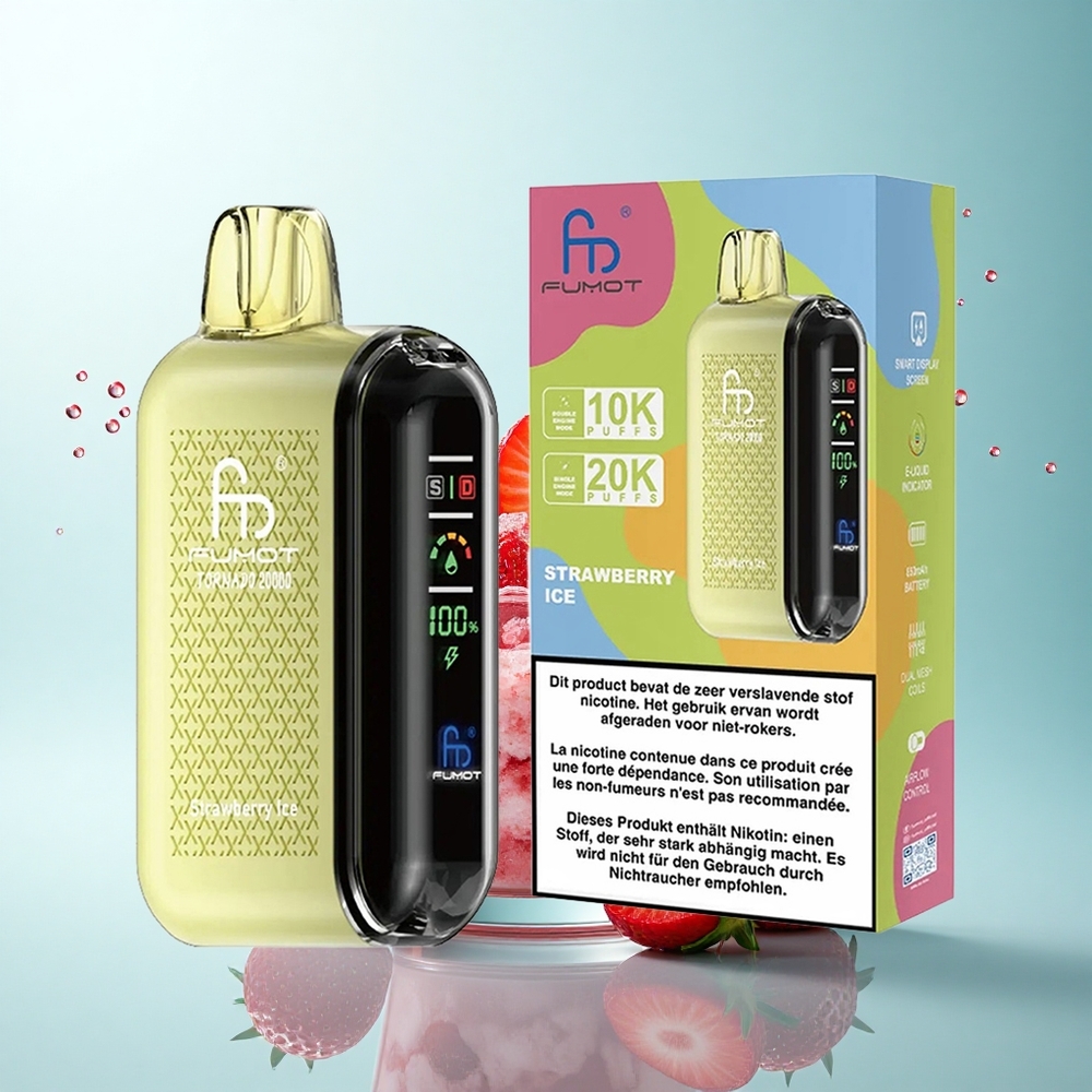 Fumot Tornado 20000 Puffs Strawberry Ice Dual Mesh 850mAh