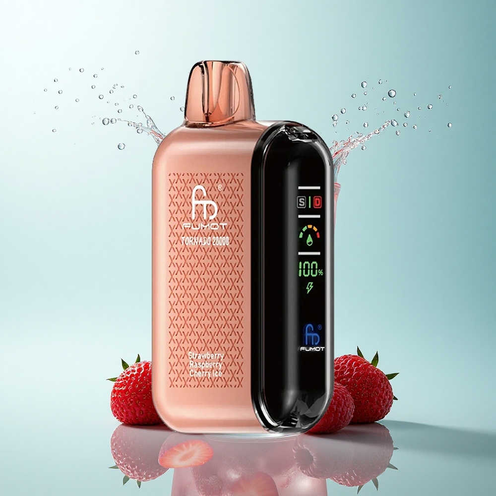 Fumot Tornado 20000 Puffs Strawberry Raspberry Cherry Ice Dual Mesh 850mAh 2% Nicotine