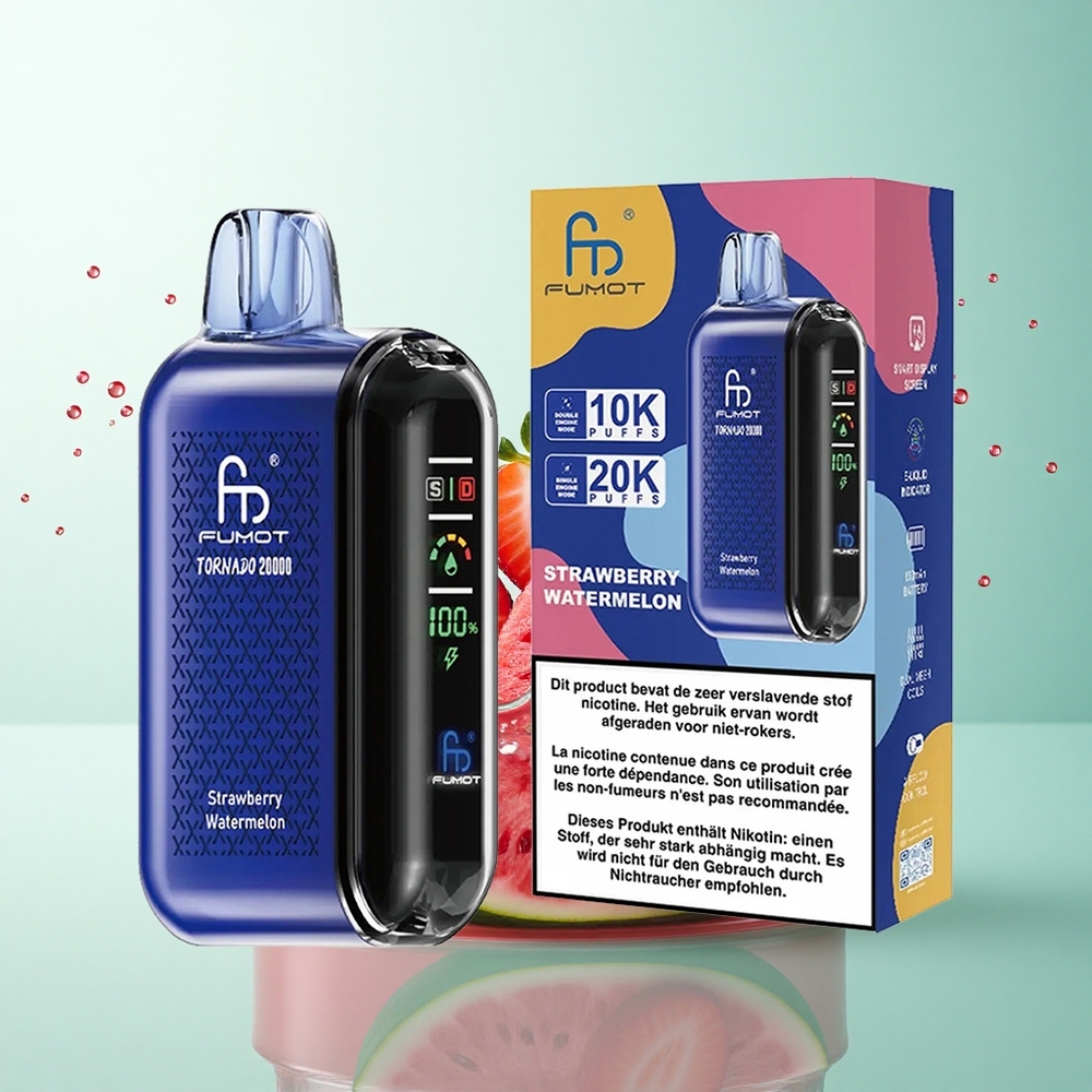 Fumot Tornado 20000 Puffs Strawberry Watermelon Dual Mesh 850mAh 2% Nicotine