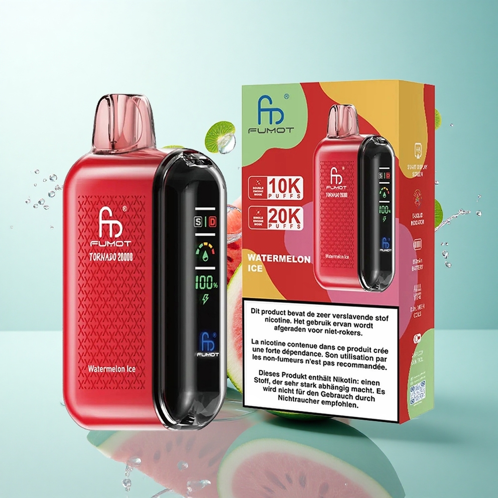 Fumot Tornado 20000 Puffs Watermelon Ice Dual Mesh 850mAh