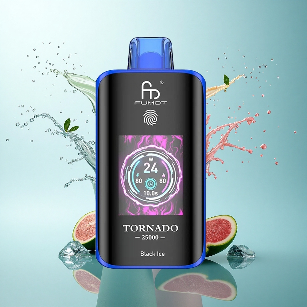 Fumot Tornado 25000 Puffs Black Ice HD Screen 700mAh 5% Nicotine