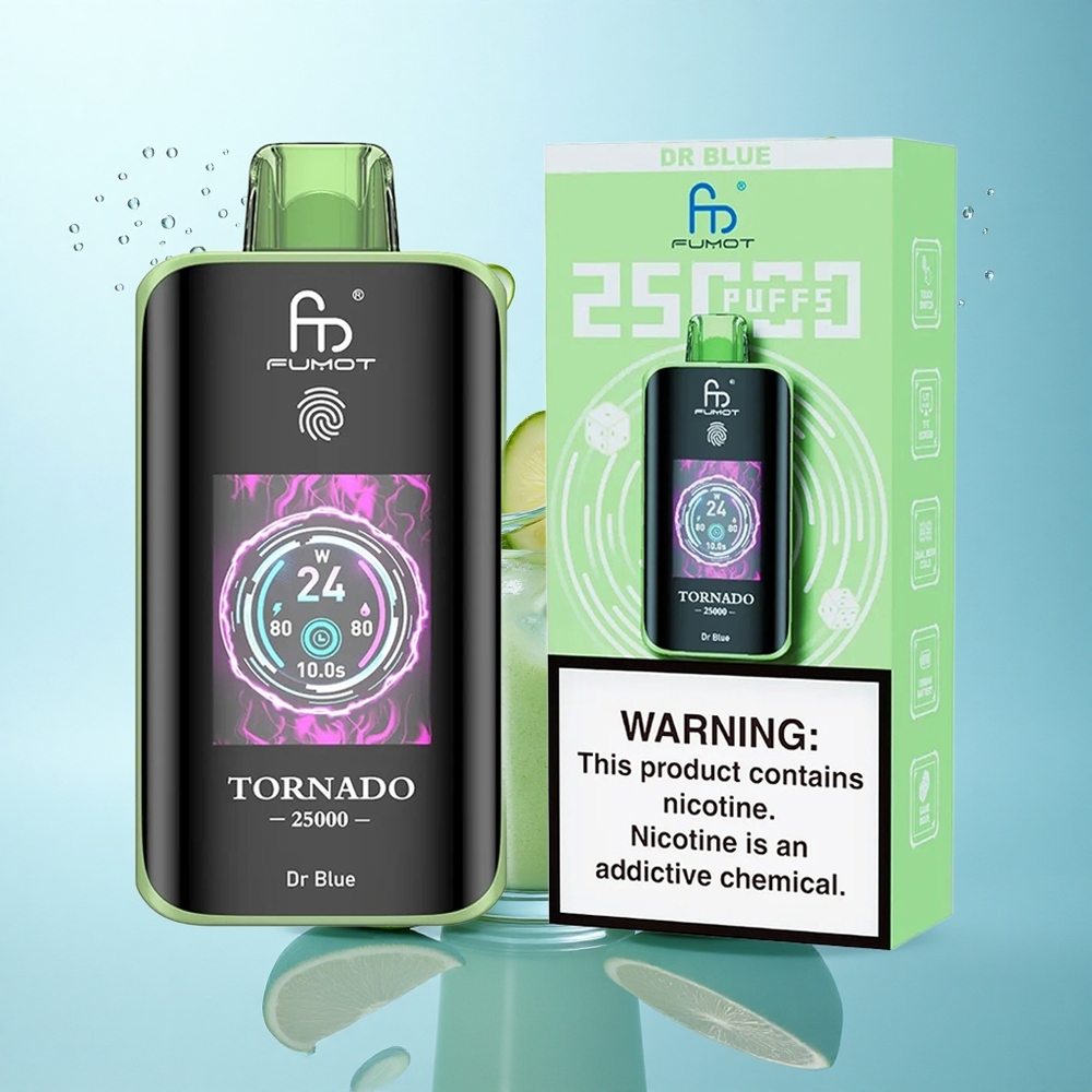 Fumot Tornado 25000 Puffs Dr Blue HD Screen 20ml Nicotine 700mAh