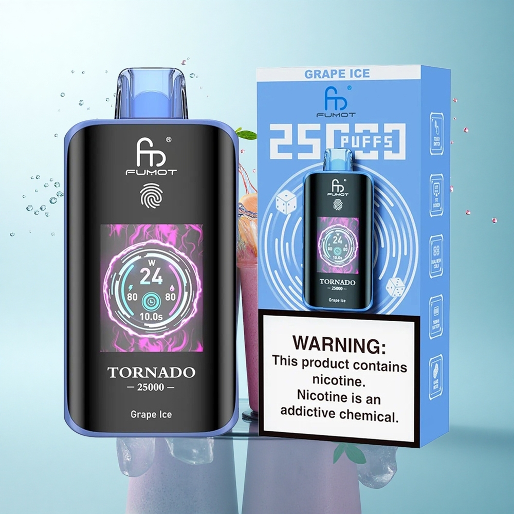 Fumot Tornado 25000 Puffs Grape Ice HD Screen 700mAh