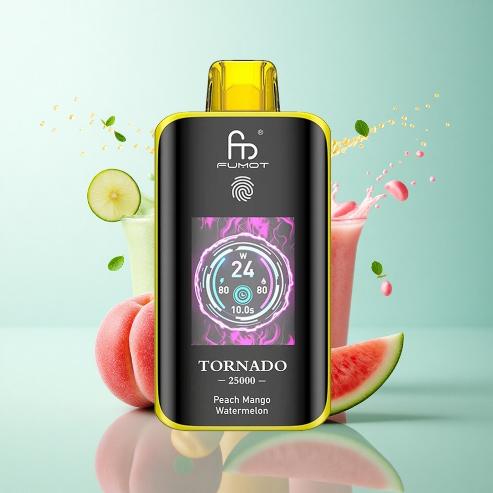 Fumot Tornado 25000 Puffs Peach Mango Watermelon 700mAh 20ml Nicotine 0/2%/3%/5%
