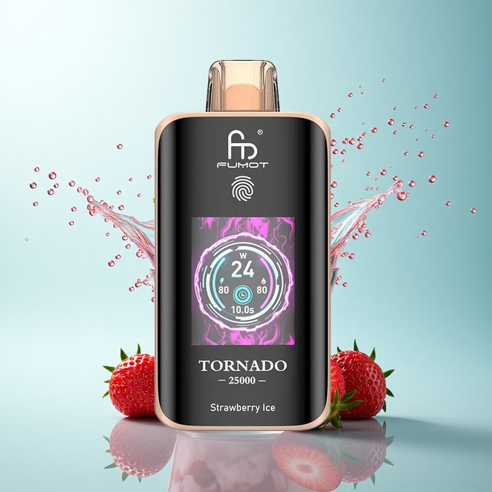 Fumot Tornado 25000 Puffs Strawberry Ice HD Screen 700mAh