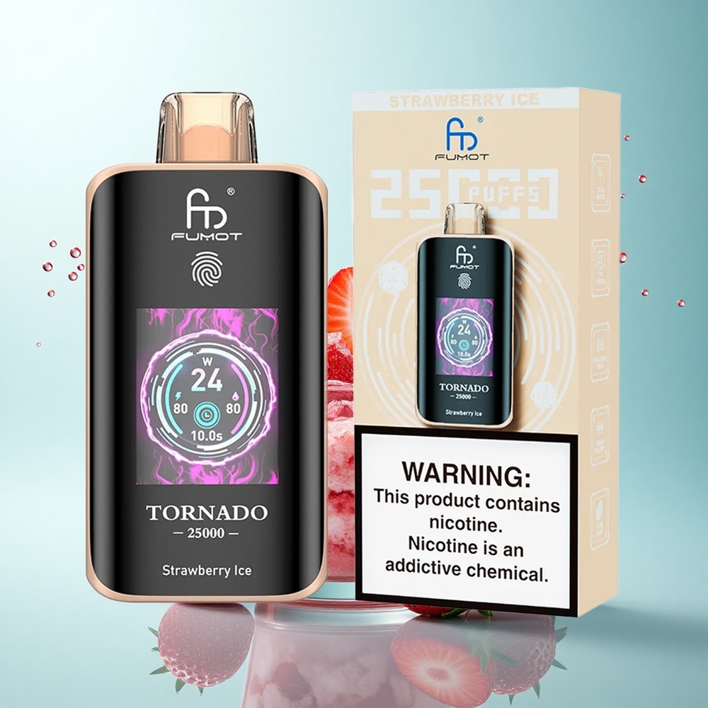 Fumot Tornado 25000 Puffs Strawberry Ice HD Screen 700mAh