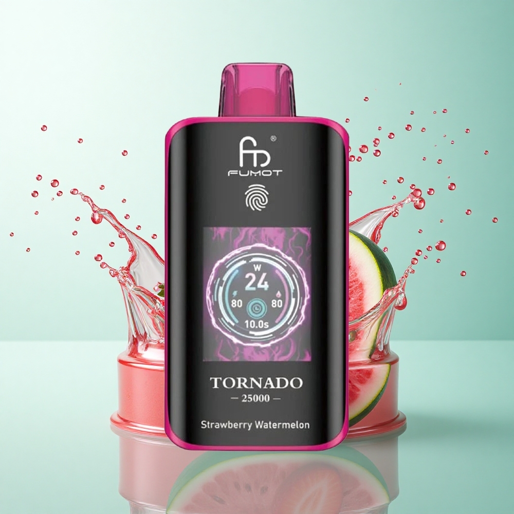 Fumot Tornado 25000 Puffs Strawberry Watermelon HD Screen 700mAh 20ml Nicotine