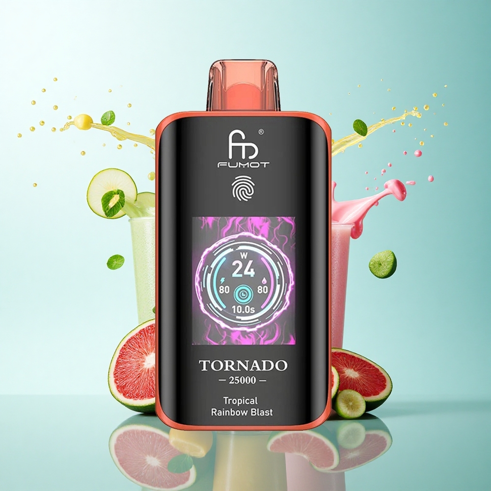 Fumot Tornado 25000 Puffs Tropical Rainbow Blast with HD Screen and 700mAh Battery