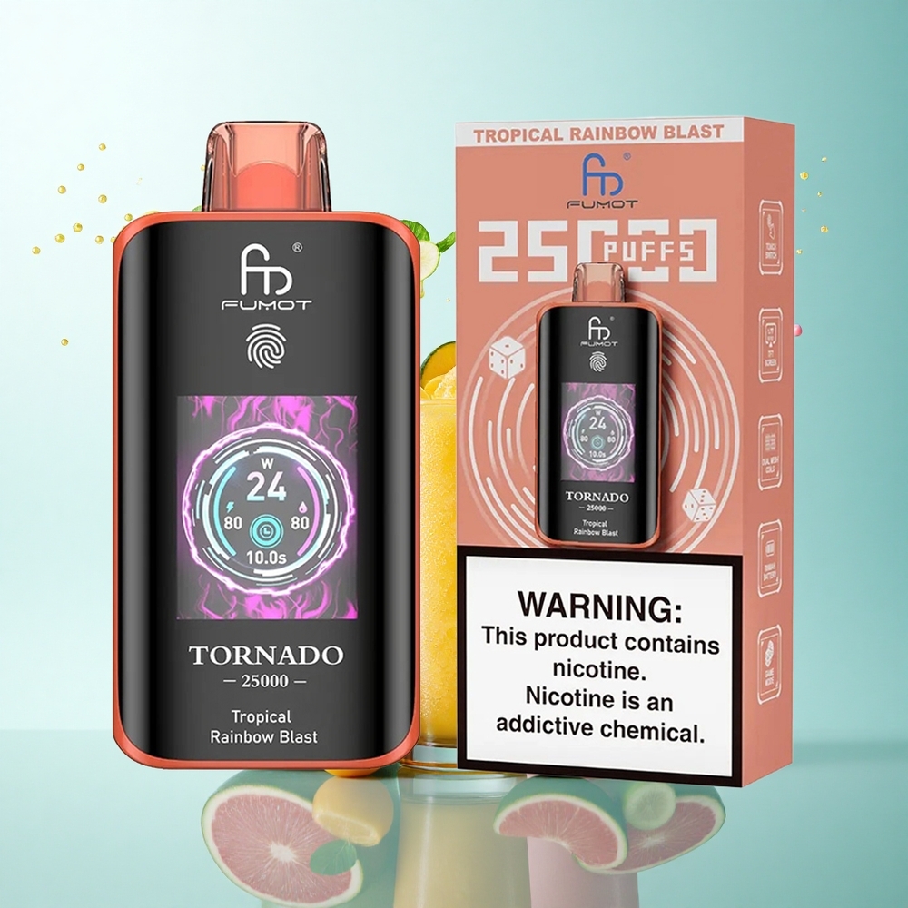Fumot Tornado 25000 Puffs Tropical Rainbow Blast with HD Screen and 700mAh Battery
