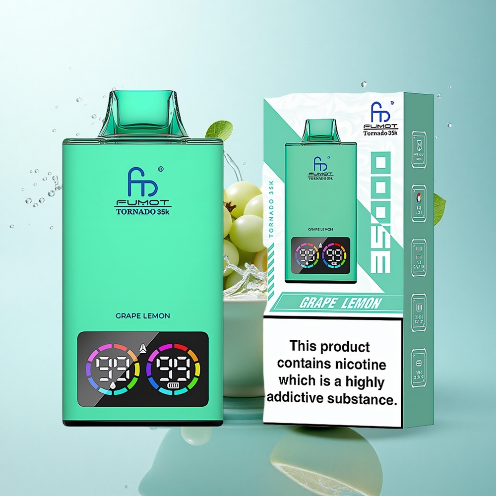 Fumot Tornado 35000 Puffs Grape Lemon Dual Mesh 700mAh USB-C