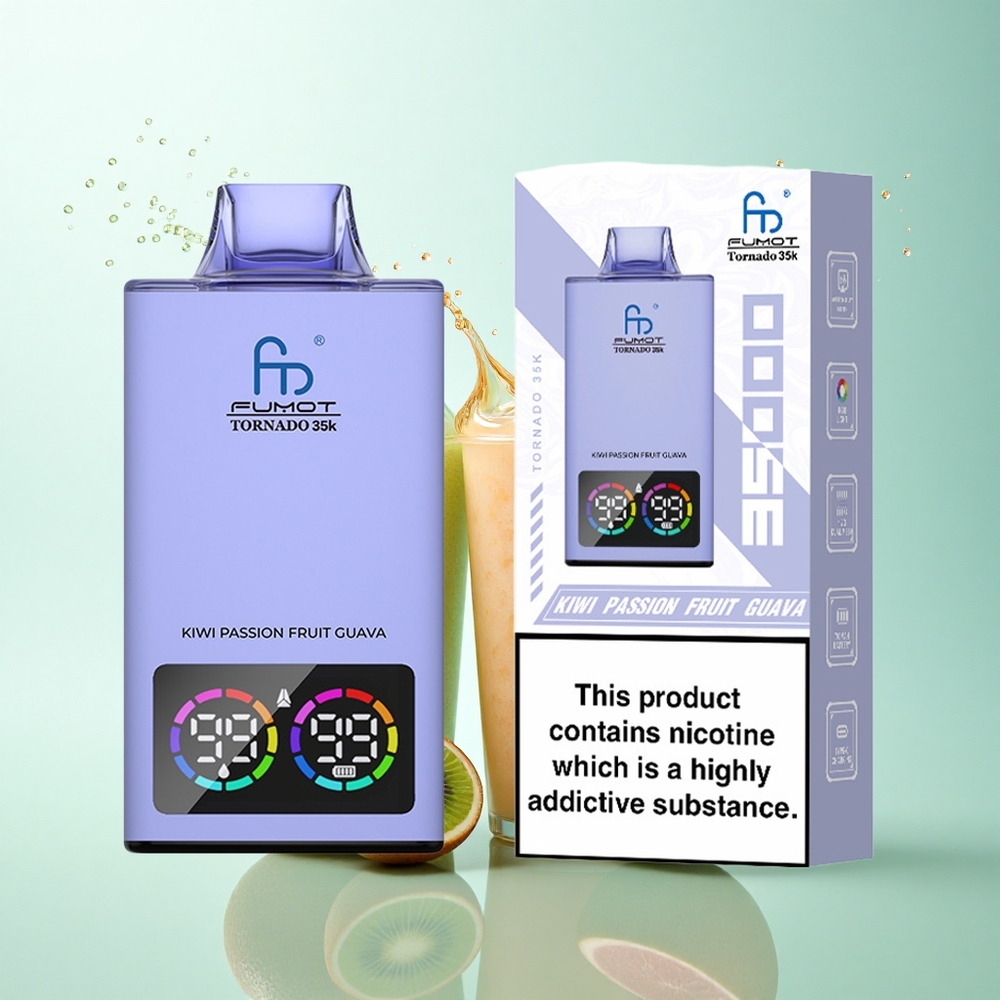 Fumot Tornado 35000 Puffs Kiwi Passion Fruit Guava Dual Mesh 700mAh USB-C