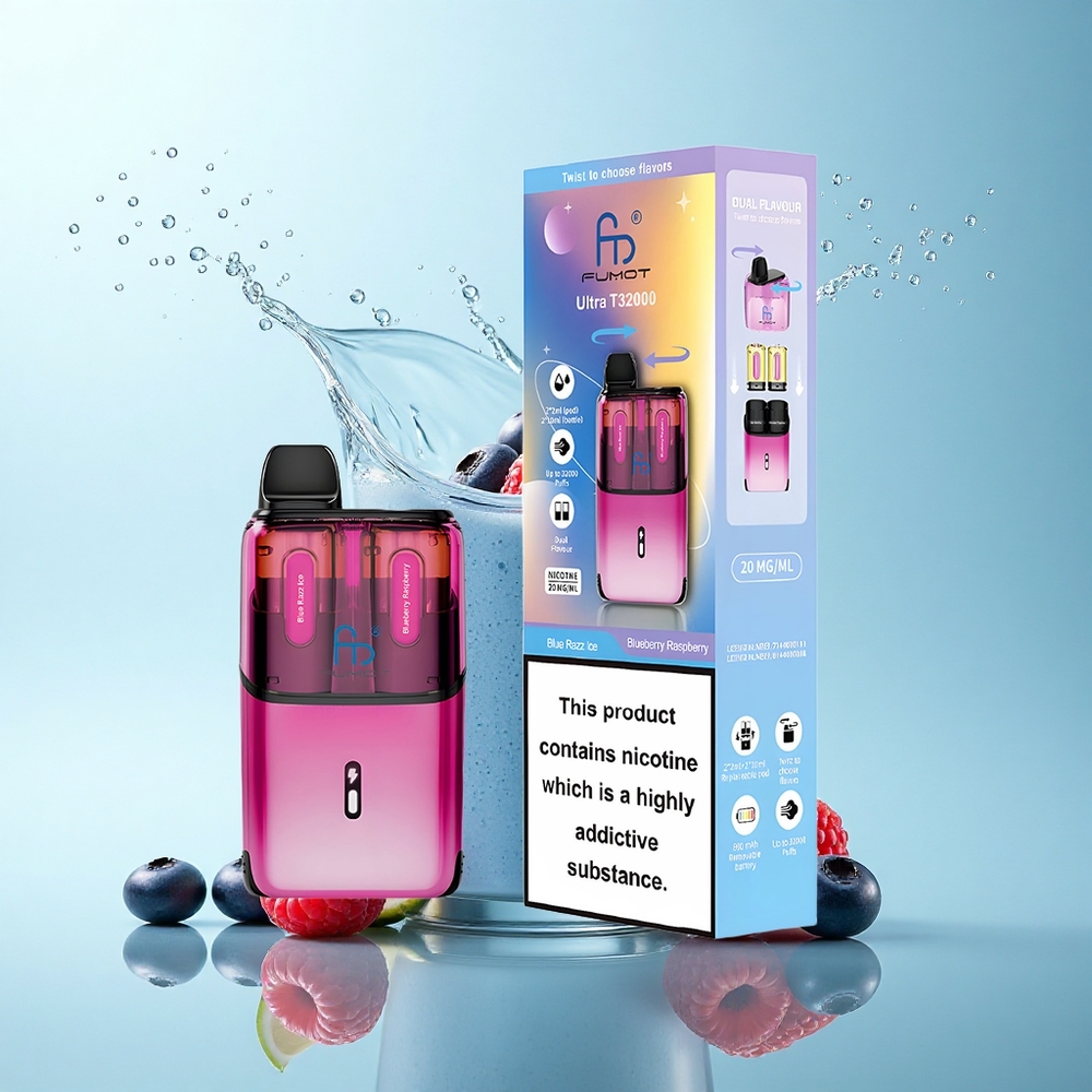 Fumot Ultra T32000 Puffs Blue Razz Ice - Blueberry Raspberry with 20mg Nicotine and 800mAh Battery