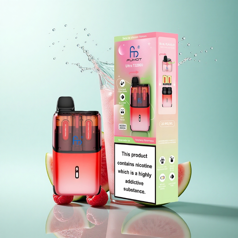 Fumot Ultra T32000 Puffs Raspberry Watermelon - 20mg Nicotine Mesh Coil