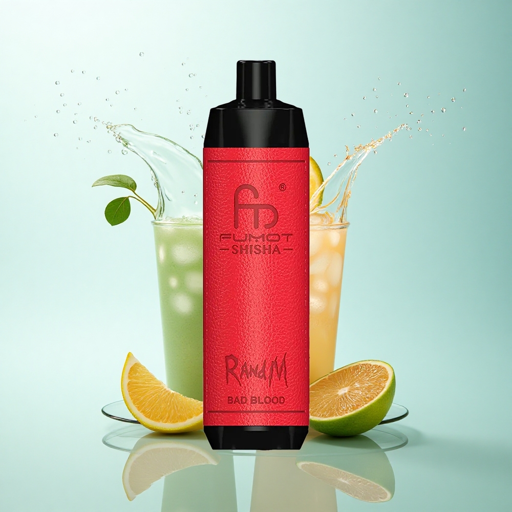 RandM Fumot Shisha 10000 Puffs Bad Blood Mesh 0.6ohm 18ml Nicotine 0.5%