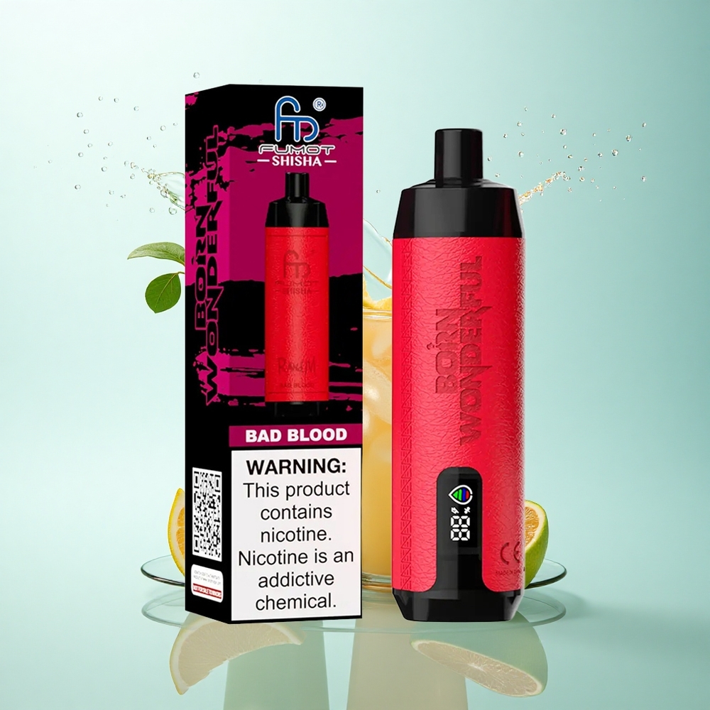 RandM Fumot Shisha 10000 Puffs Bad Blood Mesh 0.6ohm 18ml Nicotine 0.5%