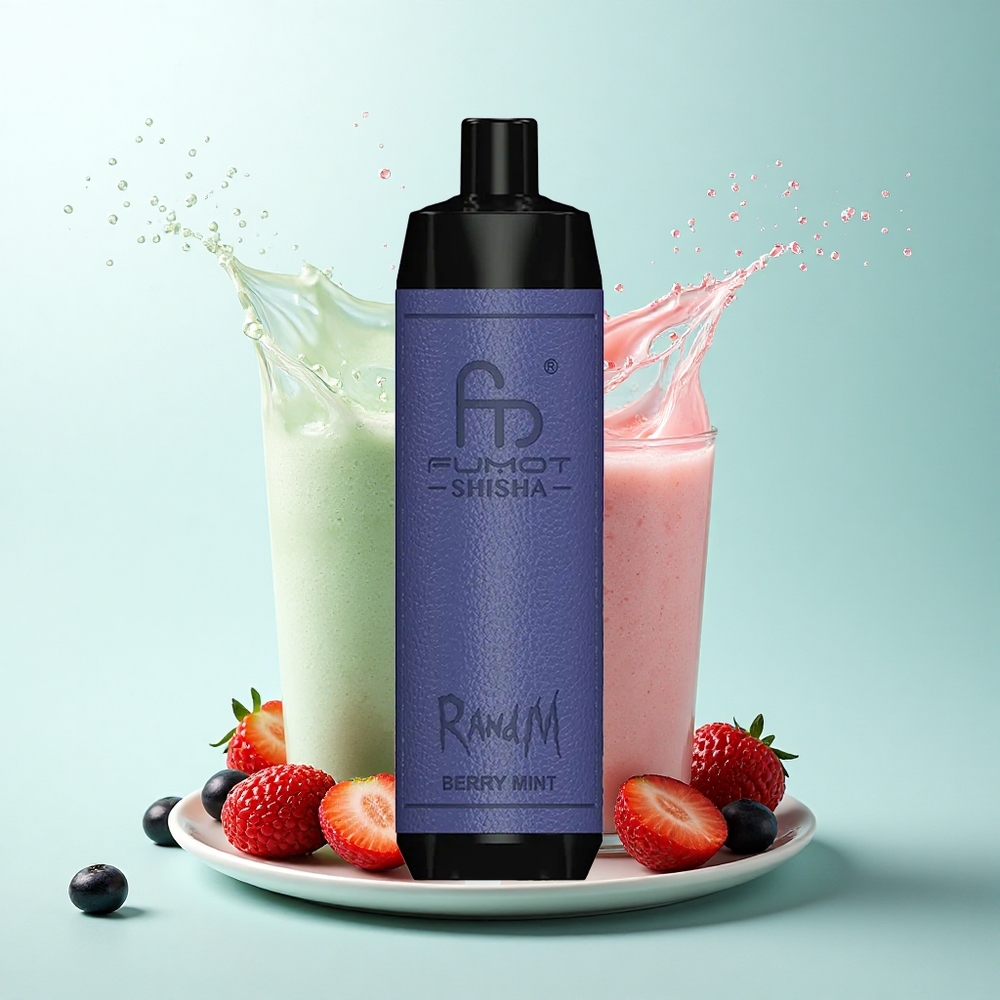 RandM Fumot Shisha 10000 Puffs Berry Mint 18ml 0.5% Nicotine 850mAh