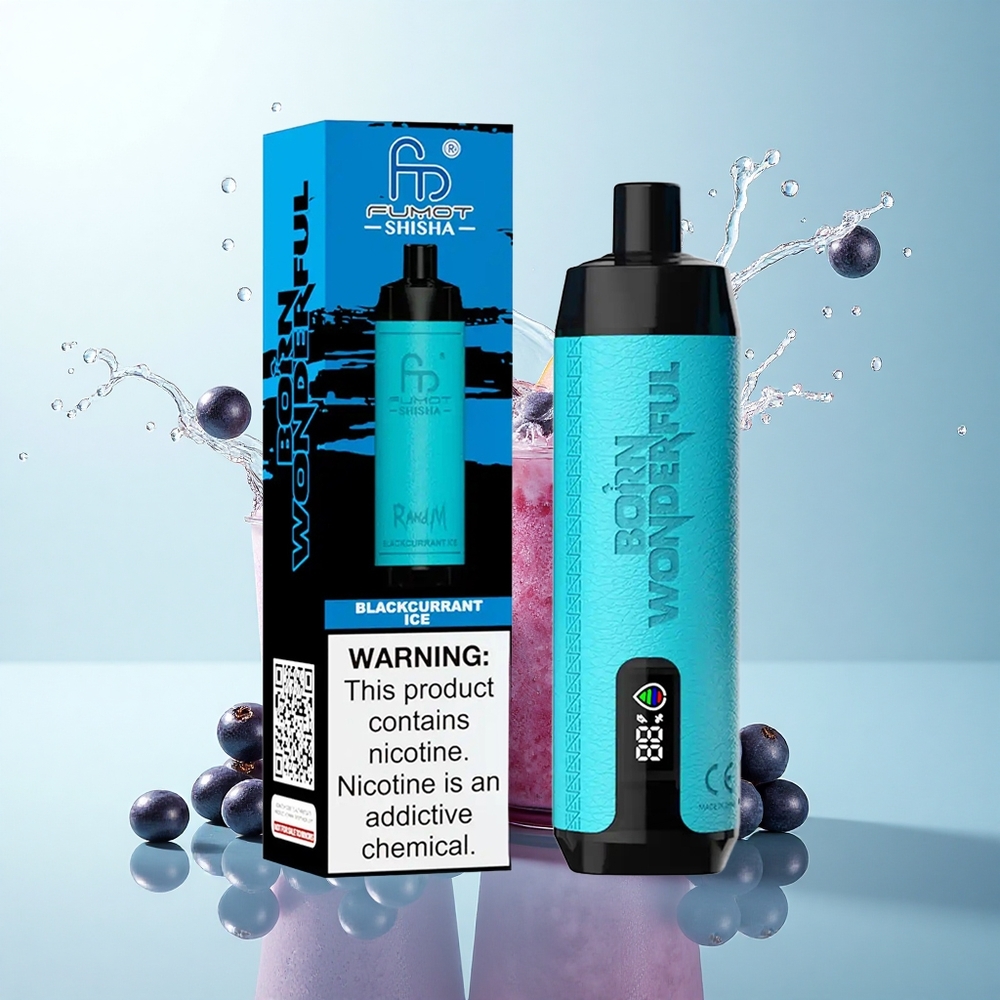 RandM Fumot Shisha 10000 Puffs Blackcurrant Ice 18ml 850mAh 0.5% Nicotine