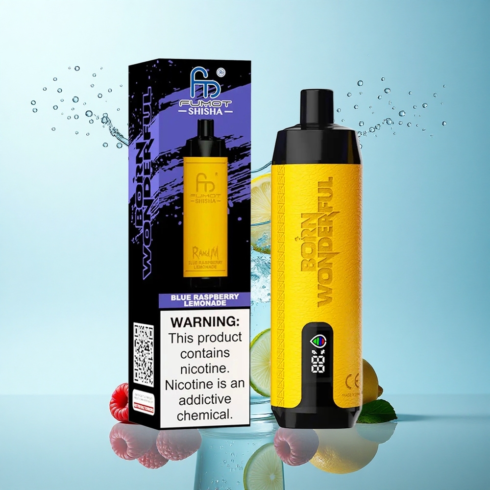 RandM Fumot Shisha 10000 Puffs Blue Raspberry Lemonade 0.5% Nicotine 850mAh