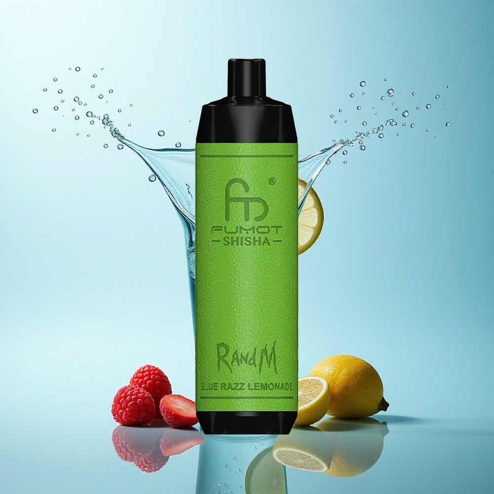 RandM Fumot Shisha 10000 Puffs Blue Razz Lemonade 18ml 850mAh 0.5% Nicotine