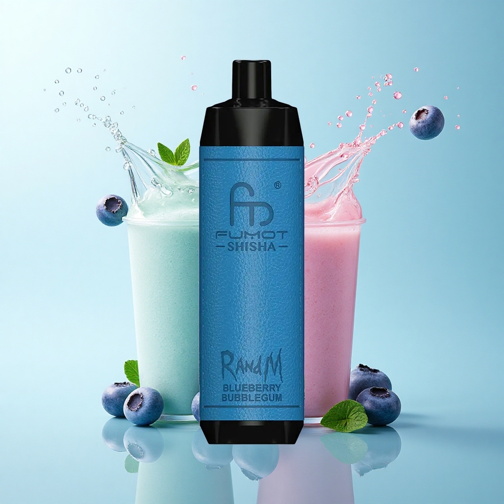RandM Fumot Shisha 10000 Puffs Blueberry Bubblegum 18ml 850mAh 0.5% Nicotine
