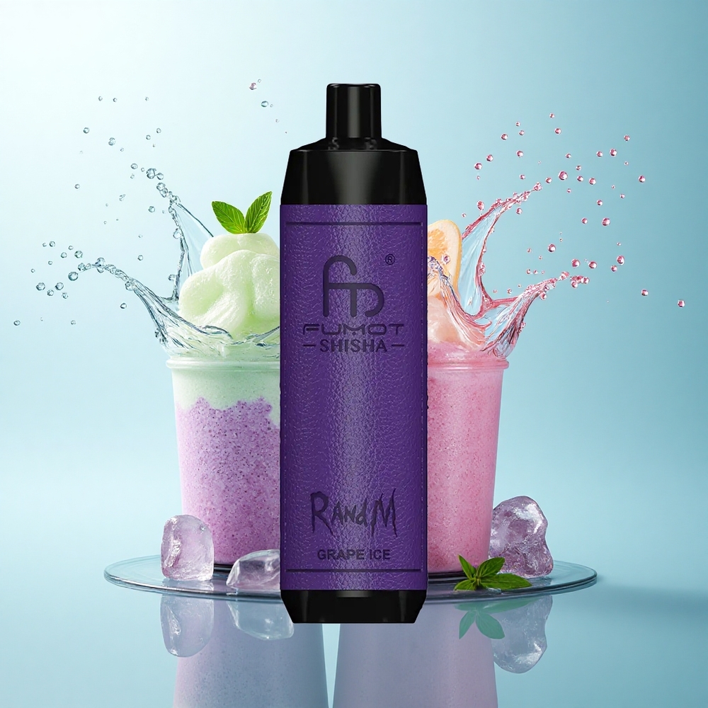 RandM Fumot Shisha 10000 Puffs Grape Ice 18ml 0.5% Nicotine 850mAh