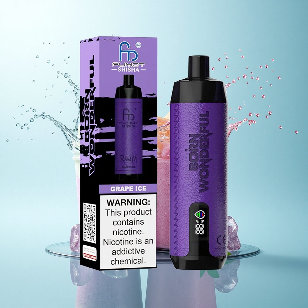 RandM Fumot Shisha 10000 Puffs Grape Ice 18ml 0.5% Nicotine 850mAh