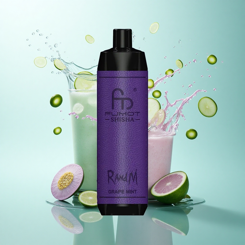 RandM Fumot Shisha 10000 Puffs Grape Mint 18ml 0.6ohm 850mAh
